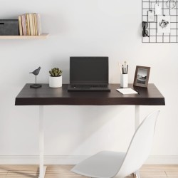 vidaXL Tablero mesa madera tratada borde vivo marrón 100x60x(2-6) cm