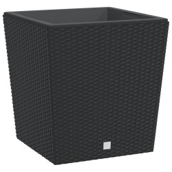 vidaXL Macetero con interior extraíble PP ratán gris antracita 37/64 L