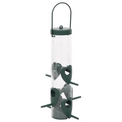 vidaXL Comederos para pájaros 3 uds verde oscuro 17x17x32 cm