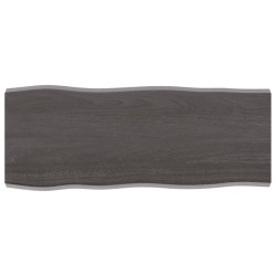 vidaXL Tablero mesa madera tratada borde vivo marrón 100x40x(2-4) cm