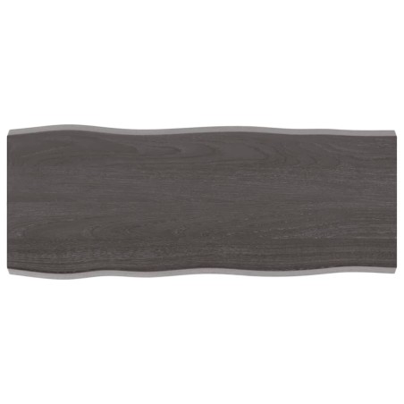 vidaXL Tablero mesa madera tratada borde vivo marrón 100x40x(2-4) cm