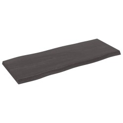 vidaXL Tablero mesa madera tratada borde vivo marrón 100x40x(2-4) cm
