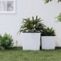 vidaXL Macetero con interior extraíble PP ratán blanco 37/64 L vidaXL Macetero con interior extraíble PP ratán blanco 37/64 L