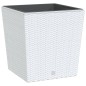 vidaXL Macetero con interior extraíble PP ratán blanco 37/64 L vidaXL Macetero con interior extraíble PP ratán blanco 37/64 L