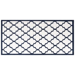 vidaXL Alfombra de exterior azul marino y blanca reversible 100x200 cm