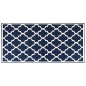 vidaXL Alfombra de exterior azul marino y blanca reversible 100x200 cm vidaXL Alfombra de exterior azul marino y blanca reversible 100x200 cm