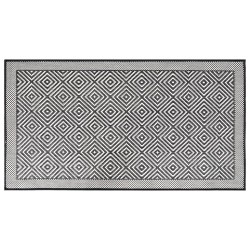 vidaXL Alfombra de exterior gris y blanca 100x200 cm diseño reversible