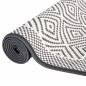 vidaXL Alfombra de exterior gris y blanca 100x200 cm diseño reversible
