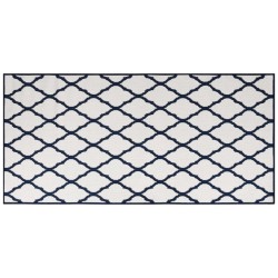 vidaXL Alfombra de exterior azul marino y blanca reversible 100x200 cm