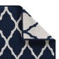 vidaXL Alfombra de exterior azul marino y blanca reversible 100x200 cm