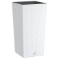 vidaXL Macetero con interior extraíble PP ratán blanco 11/26,5 L vidaXL Macetero con interior extraíble PP ratán blanco 11/26,5 L