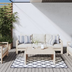 vidaXL Alfombra de exterior azul marino y blanca reversible 80x150 cm