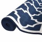 vidaXL Alfombra de exterior azul marino y blanca reversible 80x150 cm vidaXL Alfombra de exterior azul marino y blanca reversible 80x150 cm