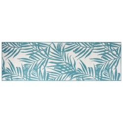 vidaXL Alfombra de exterior verde agua y gris reversible 80x250 cm