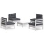 vidaXL Muebles de jardín 5 pzas con cojines antracita madera de pino vidaXL Muebles de jardín 5 pzas con cojines antracita madera de pino