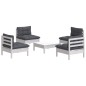 vidaXL Muebles de jardín 5 pzas con cojines antracita madera de pino vidaXL Muebles de jardín 5 pzas con cojines antracita madera de pino