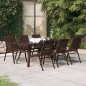vidaXL Juego de comedor de jardín 7 piezas marrón y negro vidaXL Juego de comedor de jardín 7 piezas marrón y negro