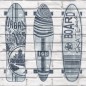 Urban Friends & Coffee Papel pintado tablas de surf azul y blanco Urban Friends & Coffee Papel pintado tablas de surf azul y blanco