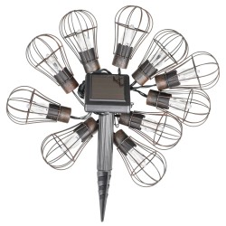 HI Cadena de bombillas LED solares de jardín 10 uds 5,5 cm 