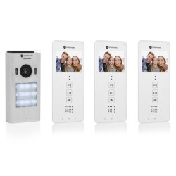 Smartwares Sistema videointerfono 3 apartamentos blanco 20,5x8,6x2,1cm