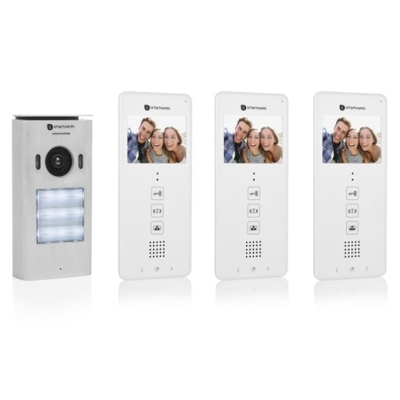 Smartwares Sistema videointerfono 3 apartamentos blanco 20,5x8,6x2,1cm