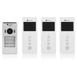 Smartwares Sistema videointerfono 3 apartamentos blanco 20,5x8,6x2,1cm