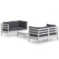 vidaXL Muebles de jardín 5 pzas con cojines antracita madera de pino vidaXL Muebles de jardín 5 pzas con cojines antracita madera de pino
