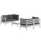 vidaXL Muebles de jardín 5 pzas con cojines antracita madera de pino vidaXL Muebles de jardín 5 pzas con cojines antracita madera de pino