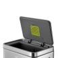 EKO Cubo de basura con pedal X-Cube 30 L plateado mate EKO Cubo de basura con pedal X-Cube 30 L plateado mate