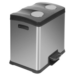 EKO Cubo de basura de pedal Rejoice 2x12 L plateado mate