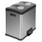 EKO Cubo de basura de pedal Rejoice 2x12 L plateado mate EKO Cubo de basura de pedal Rejoice 2x12 L plateado mate
