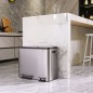 EKO Cubo de pedal EcoCasa 3x15 L plateado mate EKO Cubo de pedal EcoCasa 3x15 L plateado mate