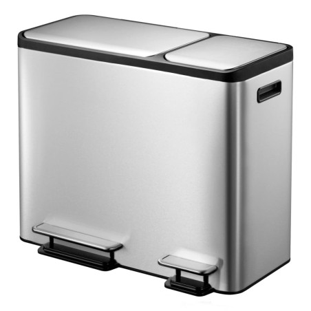 EKO Cubo de pedal EcoCasa 3x15 L plateado mate