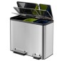 EKO Cubo de pedal EcoCasa 3x15 L plateado mate EKO Cubo de pedal EcoCasa 3x15 L plateado mate