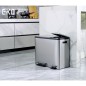 EKO Cubo de pedal EcoCasa 3x15 L plateado mate EKO Cubo de pedal EcoCasa 3x15 L plateado mate