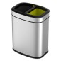 EKO Cubo de basura abierto OLI-Cube 2x10 L plateado mate EKO Cubo de basura abierto OLI-Cube 2x10 L plateado mate