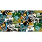 Noordwand Papel de pared Good Vibes Club Posters verde y naranja
