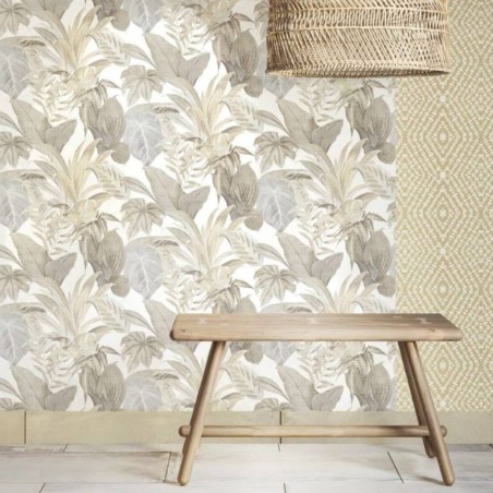 Noordwand Papel de pared Topchic Big Leaves beige