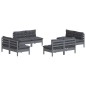 vidaXL Muebles de jardín 8 pzas con cojines antracita madera de pino vidaXL Muebles de jardín 8 pzas con cojines antracita madera de pino