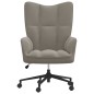 vidaXL Silla de relajación de terciopelo gris claro vidaXL Silla de relajación de terciopelo gris claro