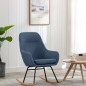 vidaXL Silla mecedora de tela azul vidaXL Silla mecedora de tela azul