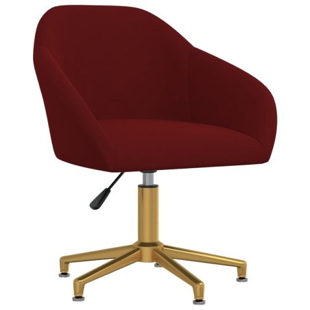 vidaXL Silla de comedor giratoria de terciopelo vino tinto