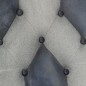 vidaXL Mecedora con taburete cuero auténtico y lona gris