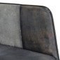 vidaXL Mecedora con taburete cuero auténtico y lona gris