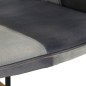 vidaXL Mecedora con taburete cuero auténtico y lona gris