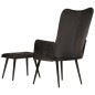 vidaXL Sillón orejero con reposapiés cuero auténtico negro vidaXL Sillón orejero con reposapiés cuero auténtico negro
