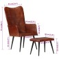 vidaXL Sillón orejero con reposapiés cuero auténtico marrón vidaXL Sillón orejero con reposapiés cuero auténtico marrón