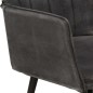 vidaXL Sillón orejero con reposapiés lona negro vintage vidaXL Sillón orejero con reposapiés lona negro vintage