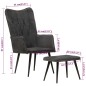 vidaXL Sillón orejero con reposapiés lona negro vintage vidaXL Sillón orejero con reposapiés lona negro vintage