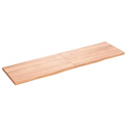 vidaXL Encimera baño madera maciza tratada marrón claro 180x50x(2-4)cm